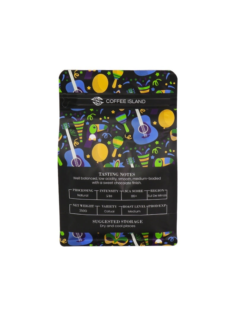 Tealand Coffee Island Brazil Cerrado Fazenda Specialty Coffee, 100% Arabica, Medium Roast, Low Acidity, Medium-Bodied, Sweet Chocolate Flavor, SCA Score 86+, 250 Gram - Image 2